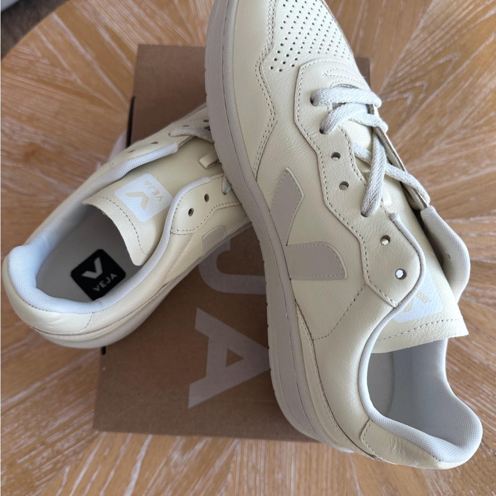 Veja Off-White Leather Sneakers